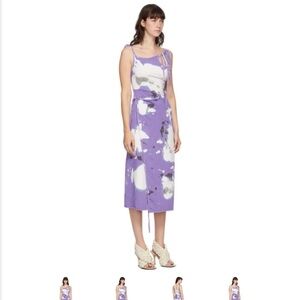 Ottolinger Asymmetrical Dress in Purple and White